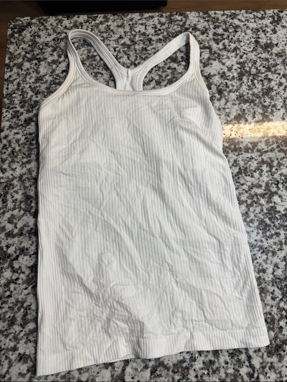 lululemon athletica White Ribbed Racerback Tank